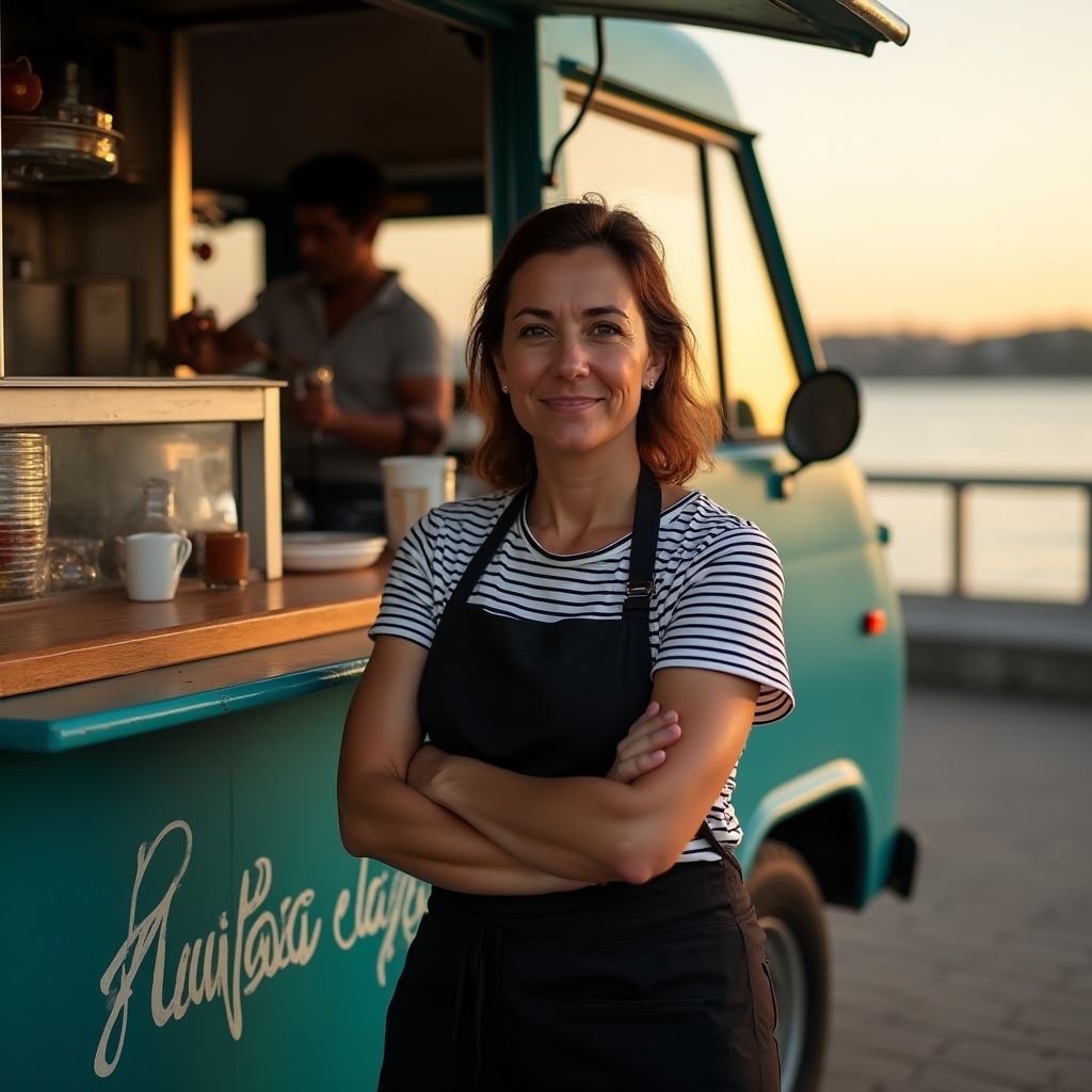 Food truck owner at their vehicle in Rosario